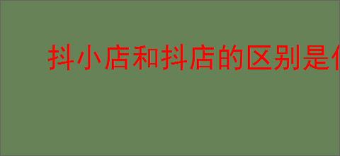 抖小店和抖店的区别是什么?如何选择适合自己的电商平台?