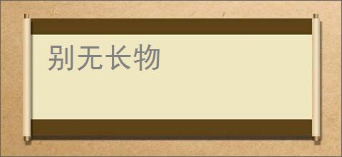 别无长物