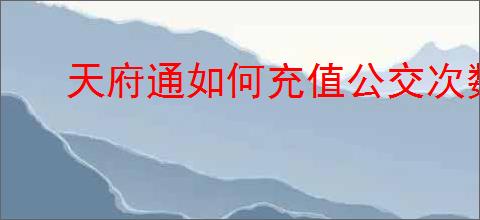 天府通如何充值公交次数卡