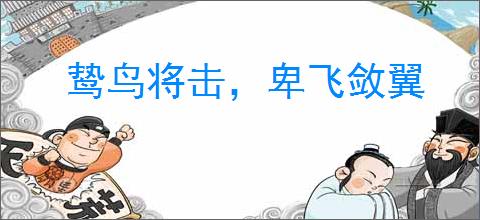 鸷鸟将击,卑飞敛翼