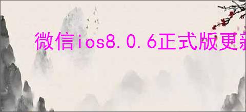 微信ios8.0.6正式版更新了什么