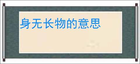 身无长物的意思