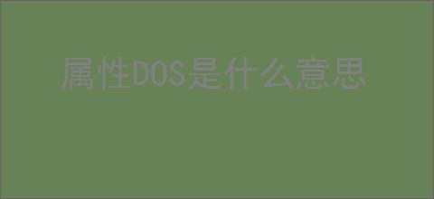 属性DOS是什么意思