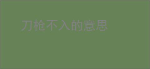 刀枪不入的意思