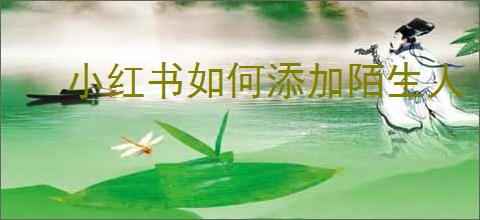 小红书如何添加陌生人