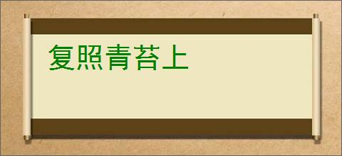 复照青苔上