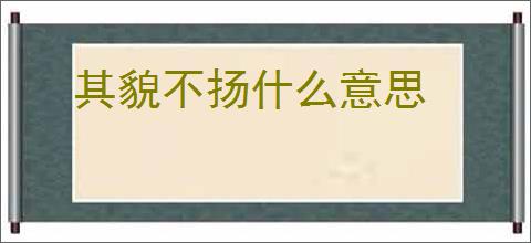 其貌不扬什么意思