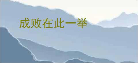 成败在此一举