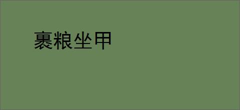 裹粮坐甲