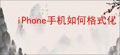 iPhone手机如何格式化