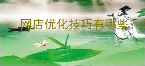 网店优化技巧有哪些?如何更<a href=