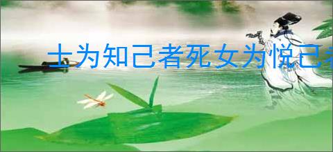 士为知己者死女为悦己者容