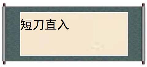 短刀直入