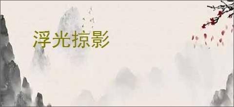 浮光掠影