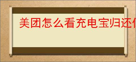 美团怎么看充电宝归还位置