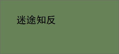 迷途知反