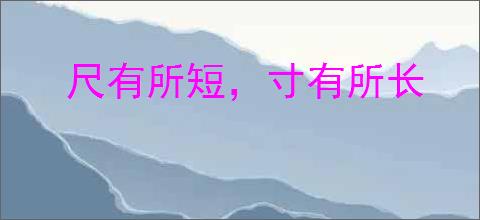 尺有所短，寸有所长