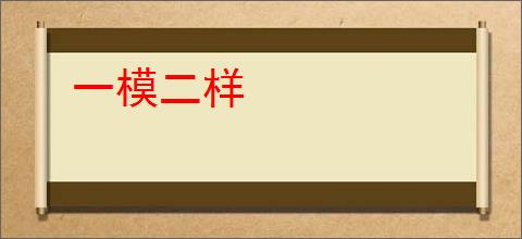 一模二样