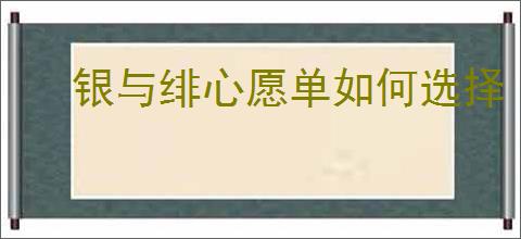 银与绯心愿单如何选择