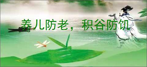 养儿防老，积谷防饥