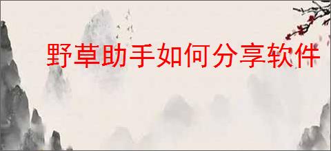 野草助手如何分享软件
