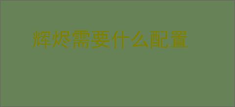 辉烬需要什么配置