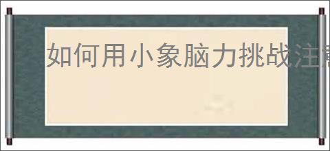 如何用小象脑力挑战注意力