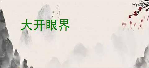 大开眼界