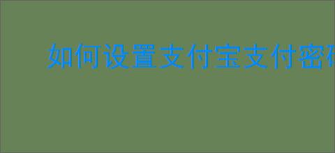 如何设置支付宝支付密码