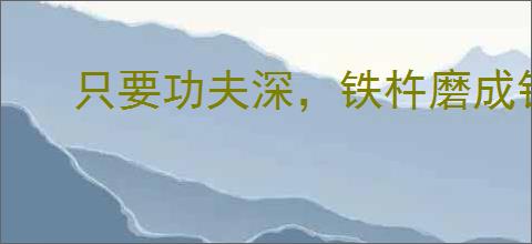 只要功夫深,铁杵磨成针