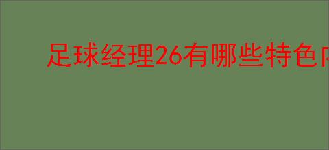 足球经理26有哪些特色内容