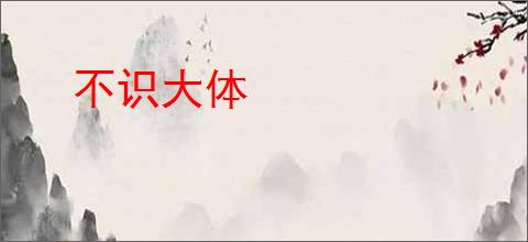 不识大体