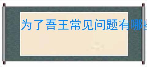 为了吾王常见问题有哪些