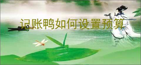 记账鸭如何设置预算