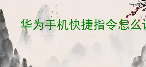 华为手机快捷指令怎么设置