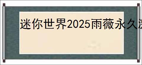迷你世界2025雨薇永久激活码是什么