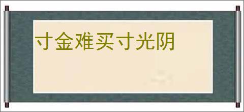 寸金难买寸光阴