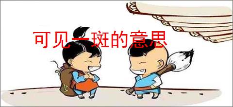 可见一斑的意思