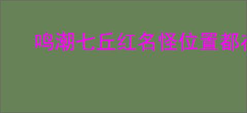 鸣潮七丘红名怪位置都在哪