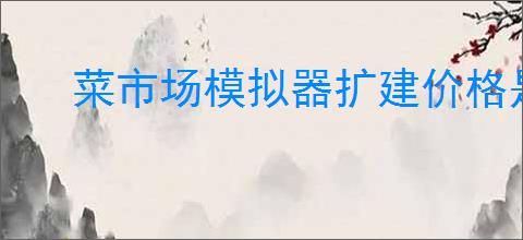 菜市场模拟器扩建价格是多少