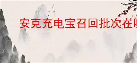 安克充电宝召回批次在哪看
