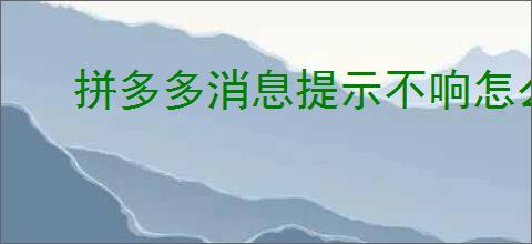 拼多多消息提示不响怎么办