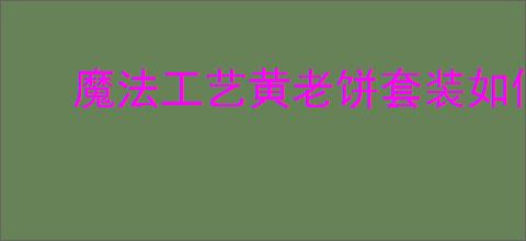 魔法工艺黄老饼套装如何搭配