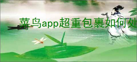 菜鸟app超重包裹如何处理运费