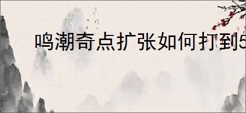 鸣潮奇点扩张如何打到5000分