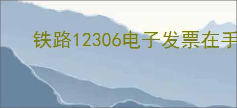 铁路12306电子发票在手机哪里存放