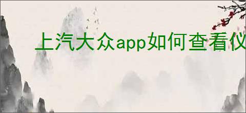 上汽大众app如何查看仪表灯