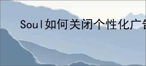 Soul如何关闭个性化广告