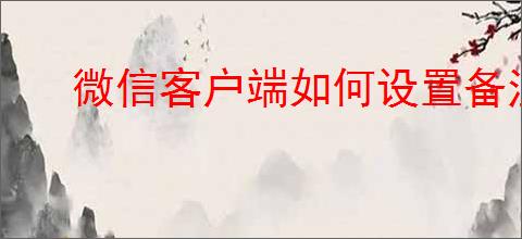 微信客户端如何设置备注