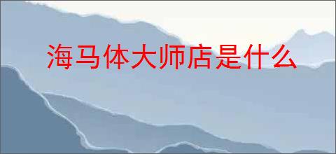 海马体大师店是什么